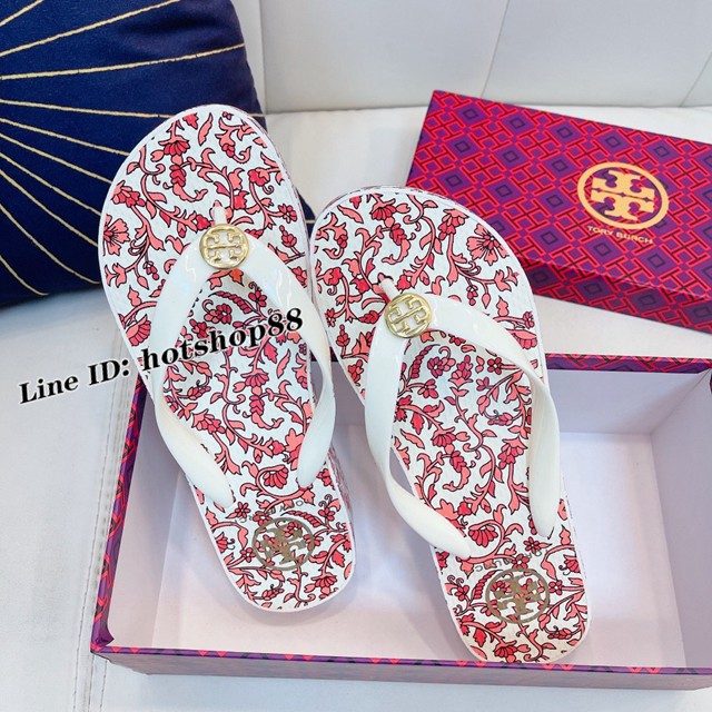 TORY BURCH2021年夏季新款女款坡跟人字拖TB官方春夏季主打款女士人字拖 dx2377